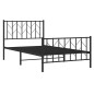 vidaXL Estructura de cama con cabecero y estribo metal negro 100x200cm vidaXL Estructura de cama con cabecero y estribo metal negro 100x200cm