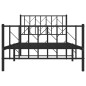vidaXL Estructura de cama con cabecero y estribo metal negro 100x200cm vidaXL Estructura de cama con cabecero y estribo metal negro 100x200cm