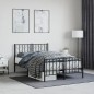 vidaXL Estructura de cama con cabecero y pie metal negro 120x190 cm