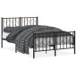 vidaXL Estructura de cama con cabecero y pie metal negro 120x190 cm