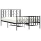 vidaXL Estructura de cama con cabecero y pie metal negro 120x190 cm