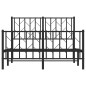vidaXL Estructura de cama con cabecero y pie metal negro 120x190 cm