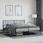 vidaXL Estructura de cama cabecero y pie de cama metal negro 180x200cm