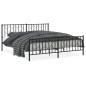 vidaXL Estructura de cama cabecero y pie de cama metal negro 180x200cm