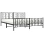 vidaXL Estructura de cama cabecero y pie de cama metal negro 180x200cm