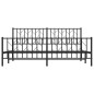 vidaXL Estructura de cama cabecero y pie de cama metal negro 180x200cm