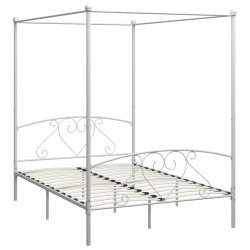 vidaXL Estructura de cama con dosel metal blanco 140x200 cm 