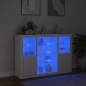 vidaXL Aparadores con luces LED 3 piezas madera de ingeniería blanco vidaXL Aparadores con luces LED 3 piezas madera de ingeniería blanco
