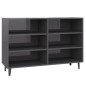 vidaXL Aparador de madera contrachapada gris brillante 103,5x35x70 cm vidaXL Aparador de madera contrachapada gris brillante 103,5x35x70 cm