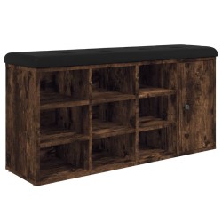 vidaXL Banco zapatero madera de ingeniería roble ahumado 102x32x50 cm