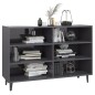 vidaXL Aparador de madera contrachapada gris brillante 103,5x35x70 cm vidaXL Aparador de madera contrachapada gris brillante 103,5x35x70 cm