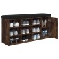 vidaXL Banco zapatero madera de ingeniería roble ahumado 102x32x50 cm vidaXL Banco zapatero madera de ingeniería roble ahumado 102x32x50 cm