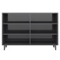 vidaXL Aparador de madera contrachapada gris brillante 103,5x35x70 cm vidaXL Aparador de madera contrachapada gris brillante 103,5x35x70 cm