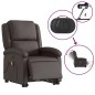 vidaXL Sillón masaje eléctrico elevable cuero auténtico marrón oscuro vidaXL Sillón masaje eléctrico elevable cuero auténtico marrón oscuro