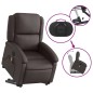 vidaXL Sillón masaje eléctrico elevable cuero auténtico marrón oscuro vidaXL Sillón masaje eléctrico elevable cuero auténtico marrón oscuro