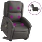 vidaXL Sillón reclinable masaje eléctrico de pie cuero auténtico gris vidaXL Sillón reclinable masaje eléctrico de pie cuero auténtico gris