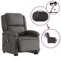 vidaXL Sillón reclinable masaje eléctrico de pie cuero auténtico gris vidaXL Sillón reclinable masaje eléctrico de pie cuero auténtico gris
