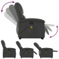 vidaXL Sillón reclinable masaje eléctrico de pie cuero auténtico gris vidaXL Sillón reclinable masaje eléctrico de pie cuero auténtico gris