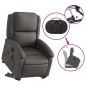 vidaXL Sillón reclinable masaje eléctrico de pie cuero auténtico gris vidaXL Sillón reclinable masaje eléctrico de pie cuero auténtico gris