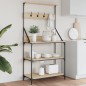 vidaXL Estantería cocina con ganchos 4 niveles madera ingeniería roble vidaXL Estantería cocina con ganchos 4 niveles madera ingeniería roble