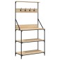 vidaXL Estantería cocina con ganchos 4 niveles madera ingeniería roble vidaXL Estantería cocina con ganchos 4 niveles madera ingeniería roble