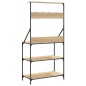 vidaXL Estantería cocina con ganchos 4 niveles madera ingeniería roble vidaXL Estantería cocina con ganchos 4 niveles madera ingeniería roble