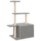 vidaXL Rascador para gatos con postes de sisal gris claro 110 cm vidaXL Rascador para gatos con postes de sisal gris claro 110 cm