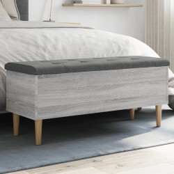 vidaXL Banco con almacenaje madera ingeniería gris Sonoma 102x42x46 cm