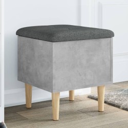 vidaXL Banco con almacenaje madera ingeniería gris hormigón 42x42x46cm