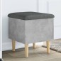 vidaXL Banco con almacenaje madera ingeniería gris hormigón 42x42x46cm vidaXL Banco con almacenaje madera ingeniería gris hormigón 42x42x46cm