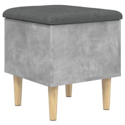 vidaXL Banco con almacenaje madera ingeniería gris hormigón 42x42x46cm