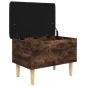 vidaXL Banco con almacenaje madera ingeniería roble ahumado 62x42x46cm vidaXL Banco con almacenaje madera ingeniería roble ahumado 62x42x46cm