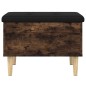 vidaXL Banco con almacenaje madera ingeniería roble ahumado 62x42x46cm vidaXL Banco con almacenaje madera ingeniería roble ahumado 62x42x46cm