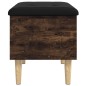 vidaXL Banco con almacenaje madera ingeniería roble ahumado 62x42x46cm vidaXL Banco con almacenaje madera ingeniería roble ahumado 62x42x46cm