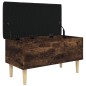 vidaXL Banco con almacenaje madera ingeniería roble ahumado 82x42x46cm vidaXL Banco con almacenaje madera ingeniería roble ahumado 82x42x46cm