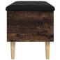 vidaXL Banco con almacenaje madera ingeniería roble ahumado 82x42x46cm vidaXL Banco con almacenaje madera ingeniería roble ahumado 82x42x46cm