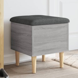 vidaXL Banco con almacenaje madera ingeniería gris Sonoma 42x42x46 cm