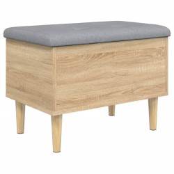 vidaXL Banco con almacenaje madera ingeniería roble Sonoma 62x42x46 cm