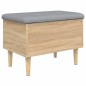 vidaXL Banco con almacenaje madera ingeniería roble Sonoma 62x42x46 cm vidaXL Banco con almacenaje madera ingeniería roble Sonoma 62x42x46 cm
