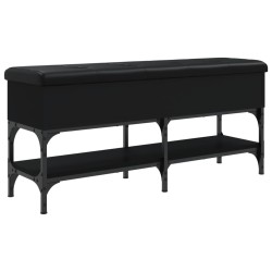 vidaXL Banco zapatero madera de ingeniería negro 102x32x45 cm