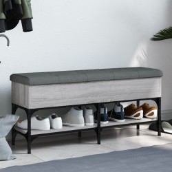 vidaXL Banco zapatero madera de ingeniería gris Sonoma 102x32x45 cm