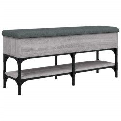 vidaXL Banco zapatero madera de ingeniería gris Sonoma 102x32x45 cm