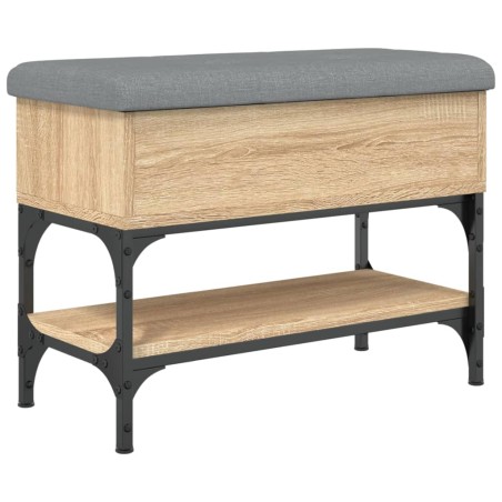 vidaXL Banco zapatero madera de ingeniería roble Sonoma 62x32x45 cm