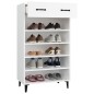 vidaXL Mueble zapatero de madera contrachapada blanco 60x35x105 cm