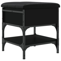 vidaXL Banco zapatero madera de ingeniería negro 42x42x45 cm