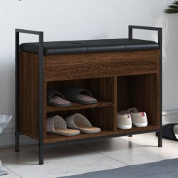 vidaXL Banco zapatero madera de ingeniería marrón roble 65,5x32x57,5cm