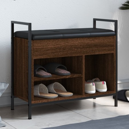 vidaXL Banco zapatero madera de ingeniería marrón roble 65,5x32x57,5cm