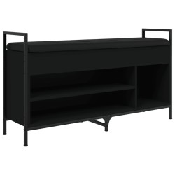 vidaXL Banco zapatero madera de ingeniería negro 105,5x32x57,5 cm