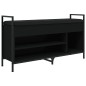 vidaXL Banco zapatero madera de ingeniería negro 105,5x32x57,5 cm