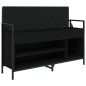 vidaXL Banco zapatero madera de ingeniería negro 105,5x32x57,5 cm